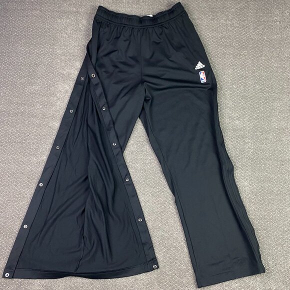 Adidas NBA Logo Pants Mens XL Warm Up Tear Away Shooting Black Team Player Issue - Picture 1 of 15